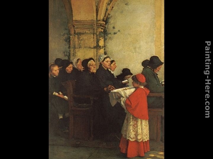 The Ave Maria painting - Francois Bonvin The Ave Maria art painting
